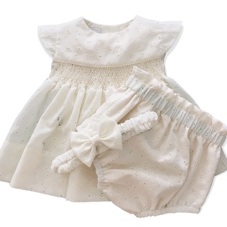 Delightful Lace Smocked Dress Set 3-6M/6-12M