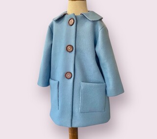 Classic Wool Coat - Baby Blue
