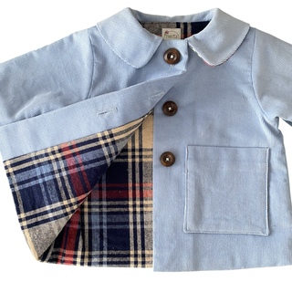 Corduroy Duffle Coat - Baby Blue ONE ONLY